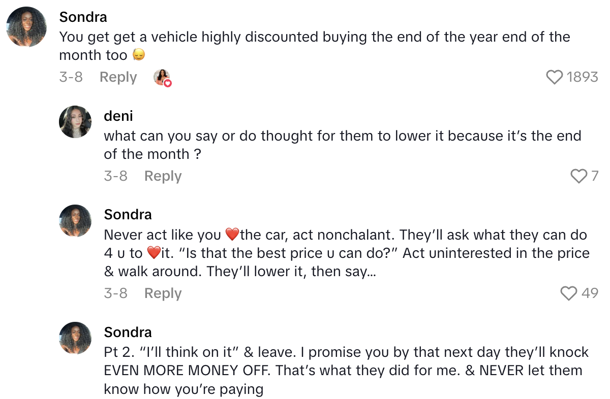 Screenshot 2025 06 26 at 3.09.40 PM Car Shopper Said She Got A Great Deal On A Cadillac By Buying A Loaner Vehicle.   A lot of dealerships don’t necessarily post their loaner vehicle.